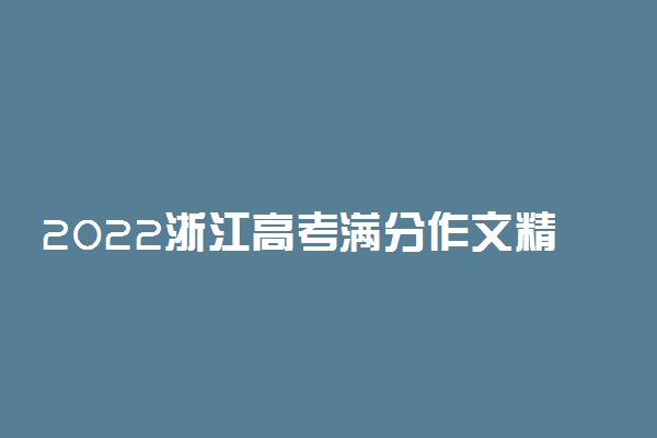 2022浙江高考满分作文精选