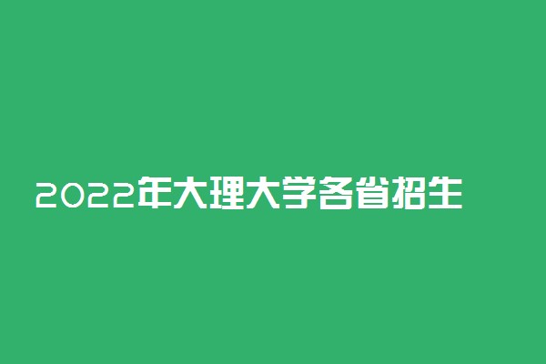 2022年大理大学各省招生计划及招生人数 都招什么专业