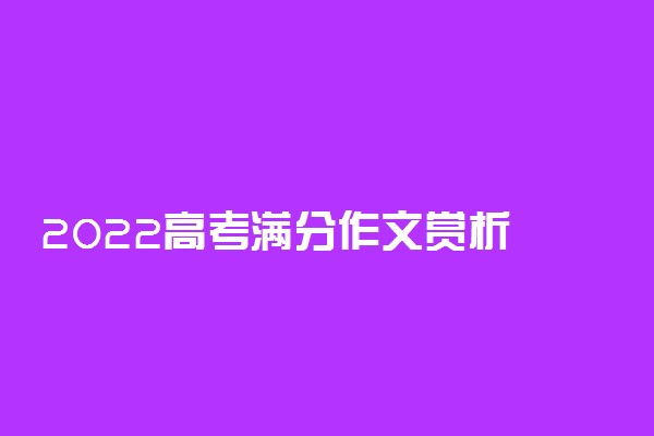 2022高考满分作文赏析 优秀范文大赏