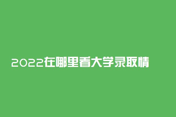 2022在哪里看大学录取情况 怎样查看录取