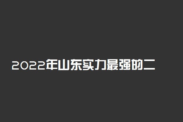 2022年山东实力最强的二本大学！山东不错较好的二本大学排名