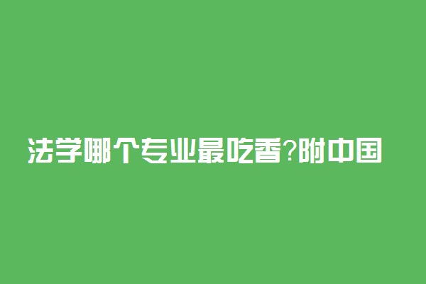 法学哪个专业最吃香？附中国学法律最好的大学排名