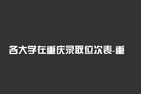 各大学在重庆录取位次表-重庆2021年大学录取分数排名（2022参考）