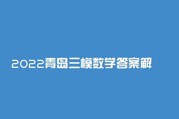 2022青岛三模数学答案解析-青岛三模数学试卷
