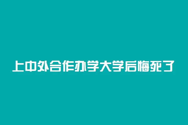 上中外合作办学大学后悔死了？2022国内排名最好的中外合作办学是哪所？