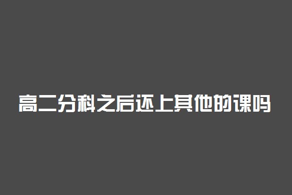 高二分科之后还上其他的课吗 要继续学习吗