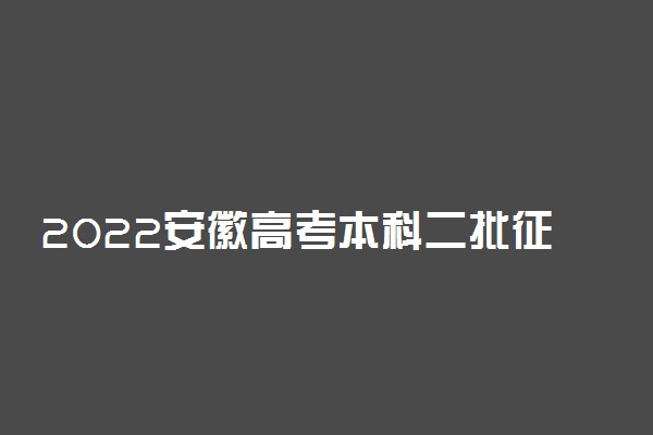 2022安徽高考本科二批征集志愿计划（理工类）