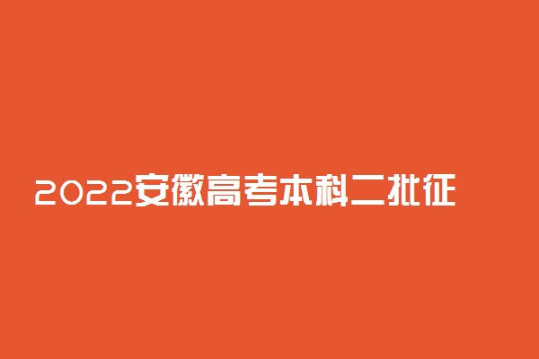 2022安徽高考本科二批征集志愿计划（文史类）