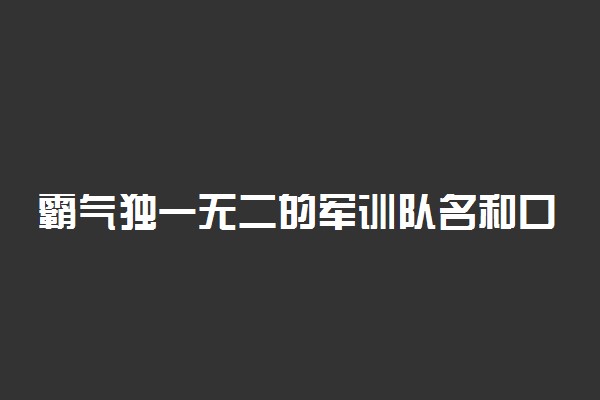 霸气独一无二的军训队名和口号