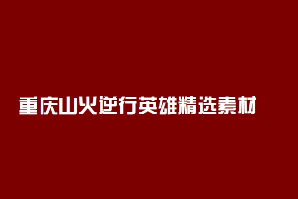 重庆山火逆行英雄精选素材 高考作文摘抄