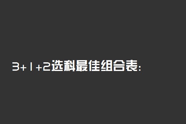 3+1+2选科最佳组合表:3+1+2新高考选科专业覆盖率表