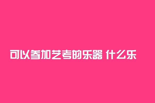 可以参加艺考的乐器 什么乐器通过率高