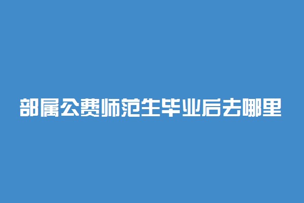 部属公费师范生毕业后去哪里工作 都是农村吗