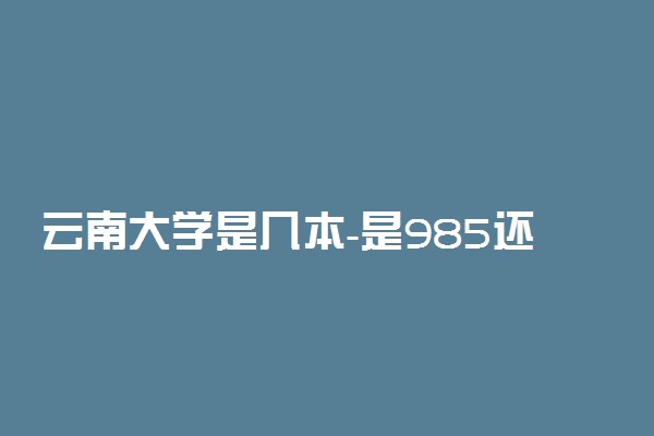 云南大学是几本-是985还是211学校？