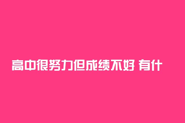 高中很努力但成绩不好 有什么解决方法