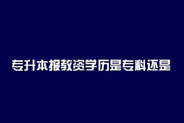 专升本报教资学历是专科还是本科
