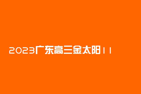 2023广东高三金太阳11月联考各科答案及试卷解析