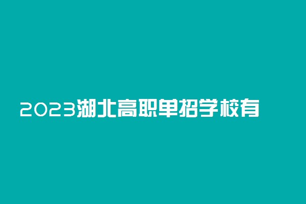 2023湖北高职单招学校有哪些 排名前十的大学名单