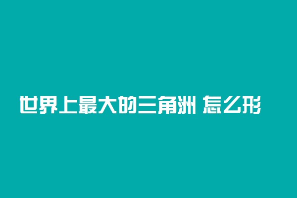 世界上最大的三角洲 怎么形成的