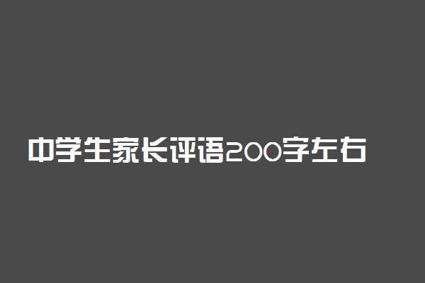 中学生家长评语200字左右  给孩子的暖心评语