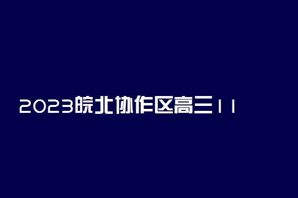 2023皖北协作区高三11月联考各科答案及试卷解析