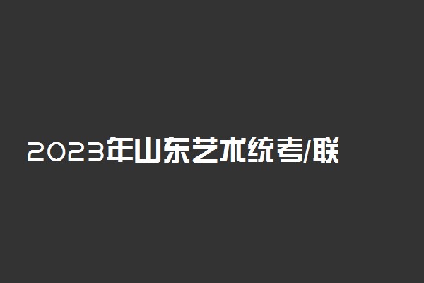 2023年山东艺术统考/联考专业报名及考试时间