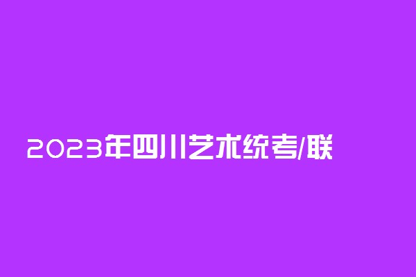 2023年四川艺术统考/联考专业报名及考试时间