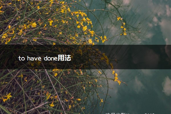 to have done用法