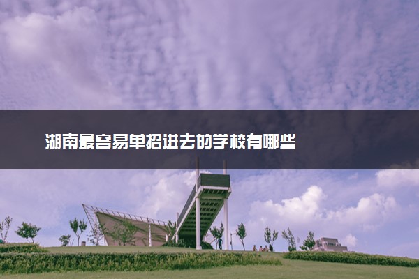 湖南最容易单招进去的学校有哪些