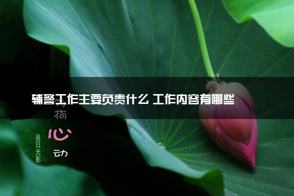 辅警工作主要负责什么 工作内容有哪些