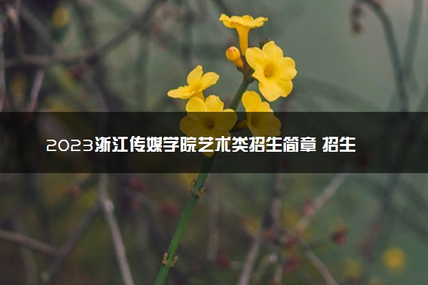 2023浙江传媒学院艺术类招生简章 招生人数及专业