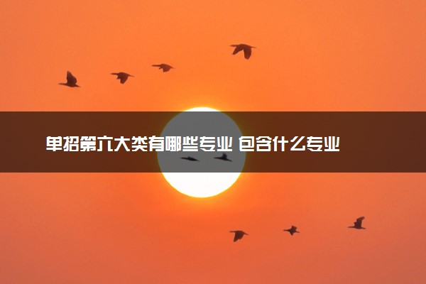 单招第六大类有哪些专业 包含什么专业