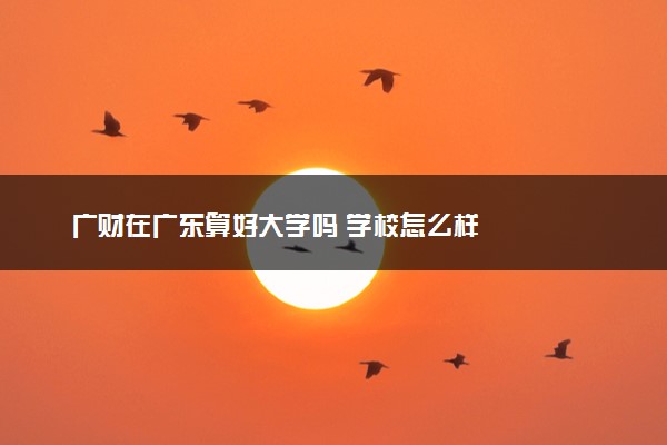 广财在广东算好大学吗 学校怎么样