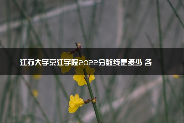 江苏大学京江学院2022分数线是多少 各省录取最低位次