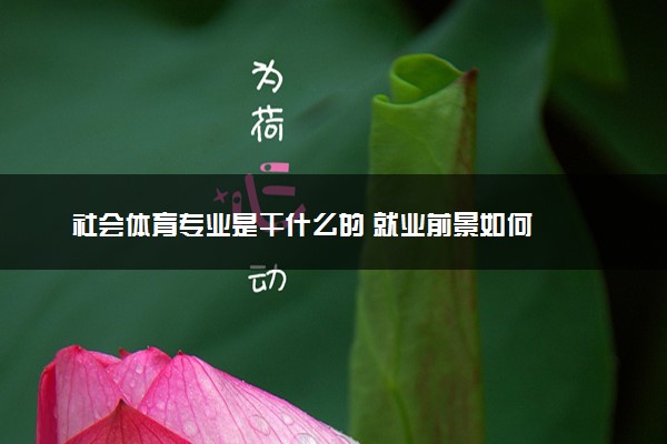 社会体育专业是干什么的 就业前景如何