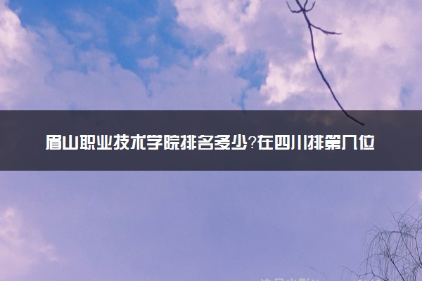 眉山职业技术学院排名多少？在四川排第几位？怎么样好不好？