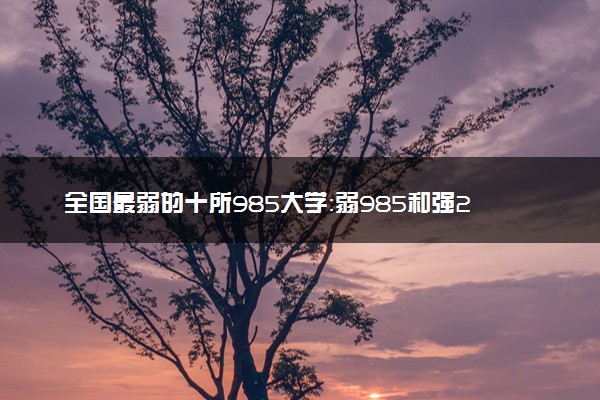 全国最弱的十所985大学：弱985和强211如何选择？