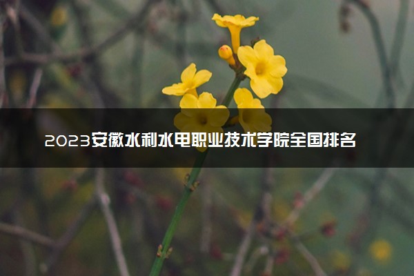 2023安徽水利水电职业技术学院全国排名多少位最新 国内第几名