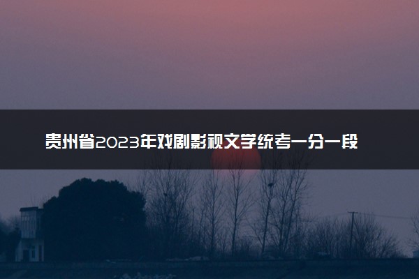 贵州省2023年戏剧影视文学统考一分一段表 成绩统计表