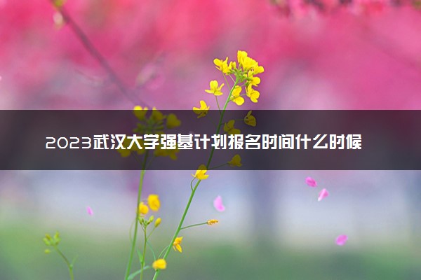 2023武汉大学强基计划报名时间什么时候 报名网址入口