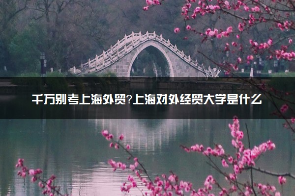 千万别考上海外贸？上海对外经贸大学是什么档次的大学？