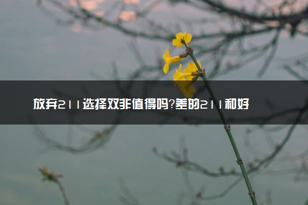 放弃211选择双非值得吗？差的211和好的双非怎么选？