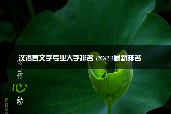 汉语言文学专业大学排名 2023最新排名