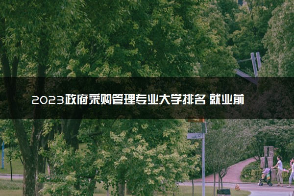 2023政府采购管理专业大学排名 就业前景怎么样