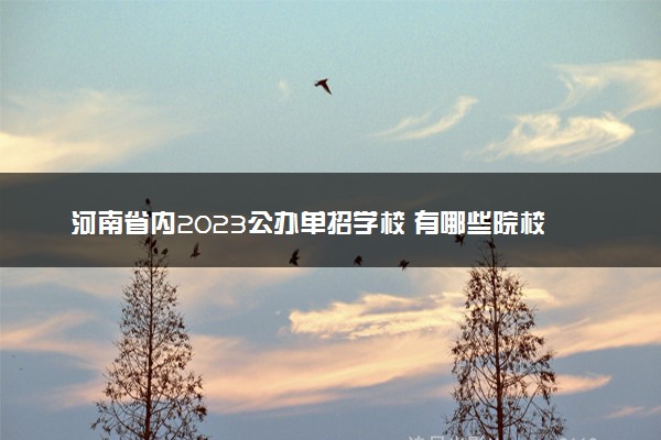 河南省内2023公办单招学校 有哪些院校