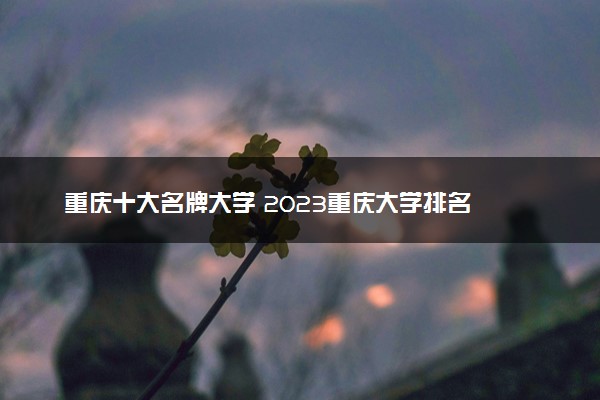重庆十大名牌大学 2023重庆大学排名