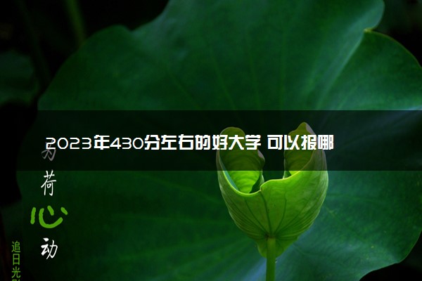 2023年430分左右的好大学 可以报哪些公办院校