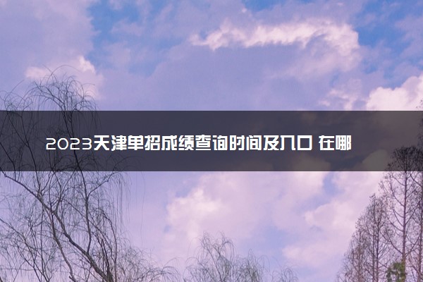 2023天津单招成绩查询时间及入口 在哪查分