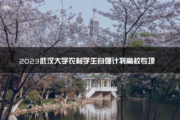 2023武汉大学农村学生自强计划高校专项计划报名时间