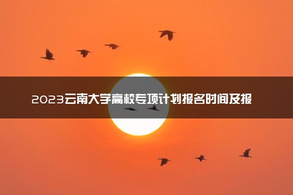2023云南大学高校专项计划报名时间及报名入口